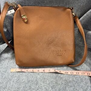 Benoss Milan leather  Brown adjustable Crossbody Bag-purse